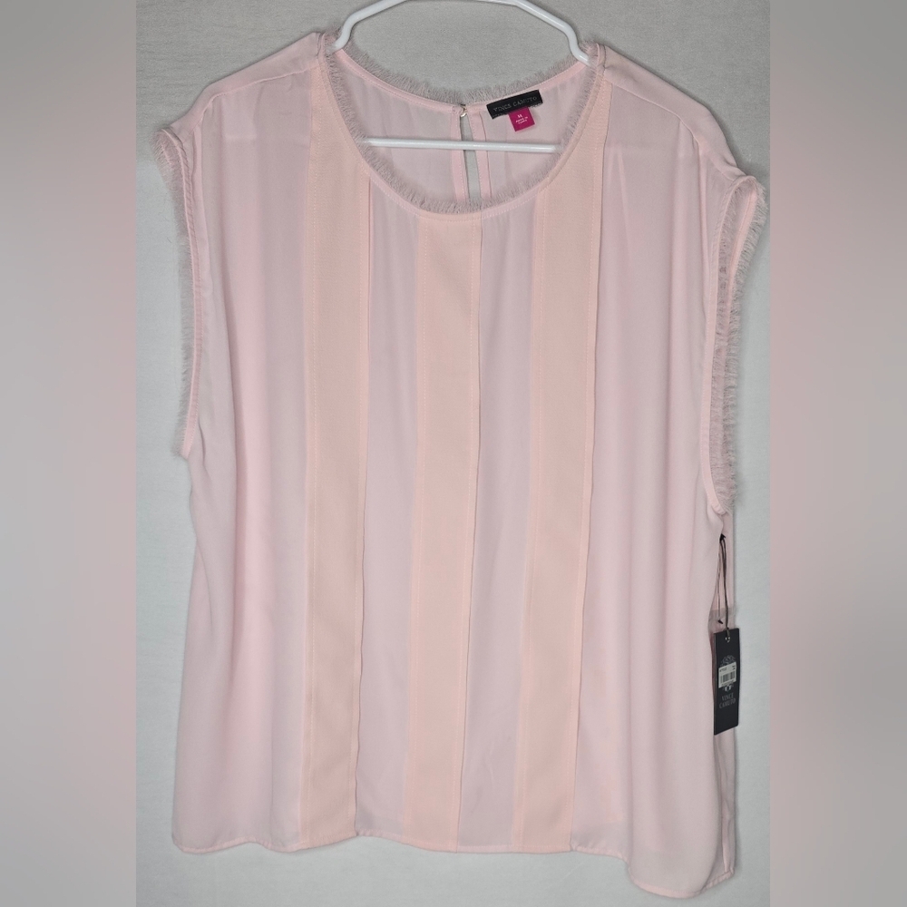 NWT Vince Camuto Rose Pink Flowy Sleeveless Blouse Top - Size XL